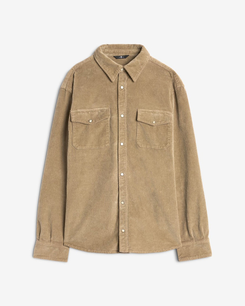 Corduroy Overshirt In Silver Mink 1