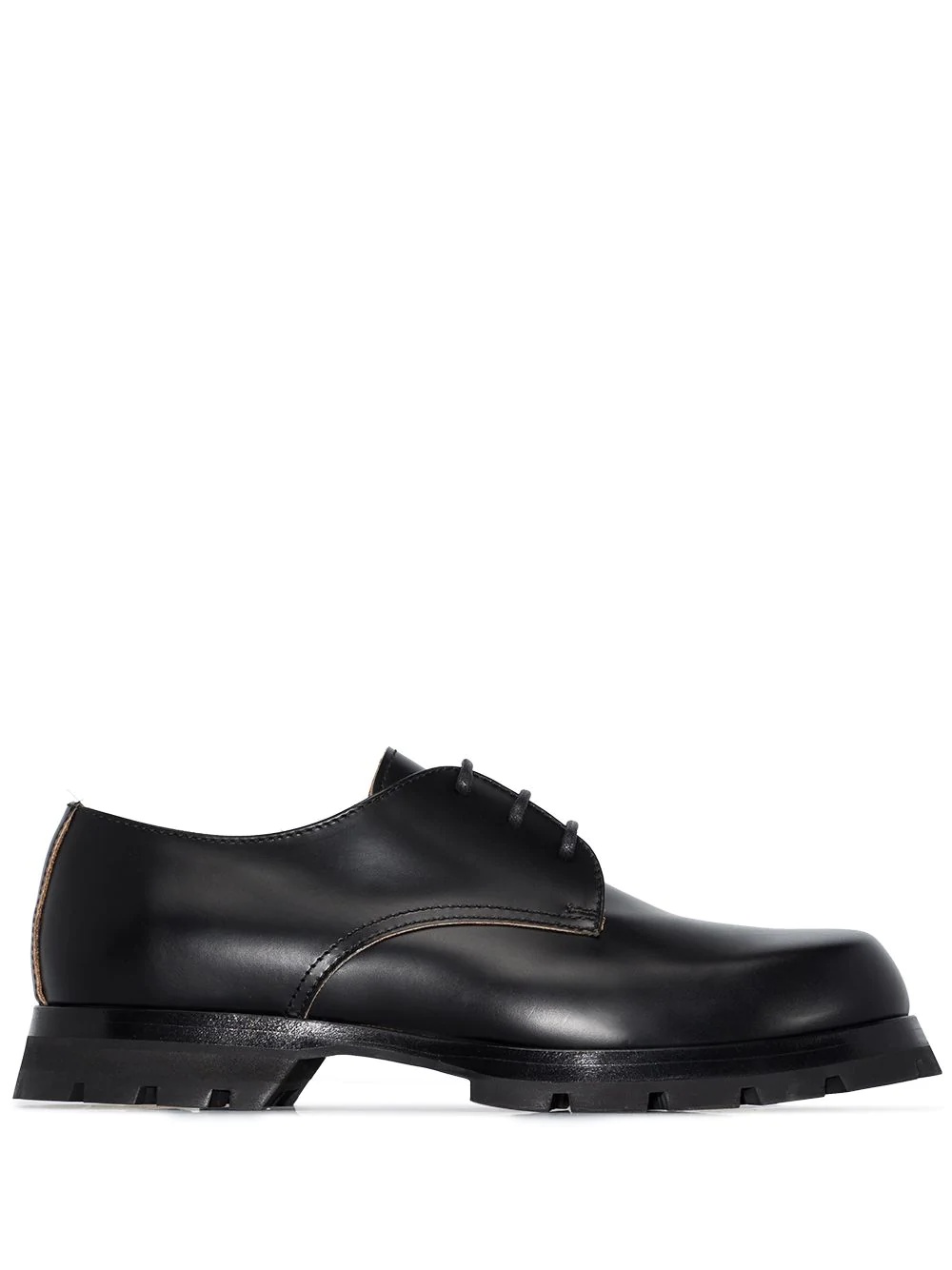 lace-up Derby leather shoes - 1