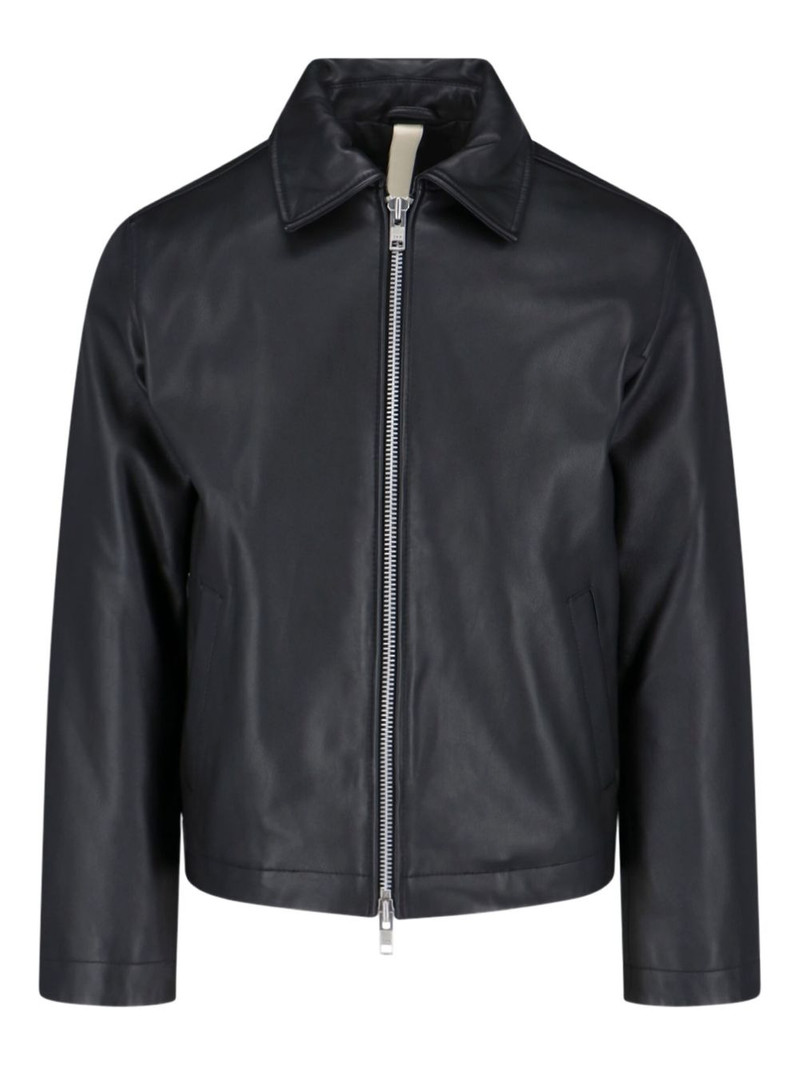 zip-front leather jacket 1