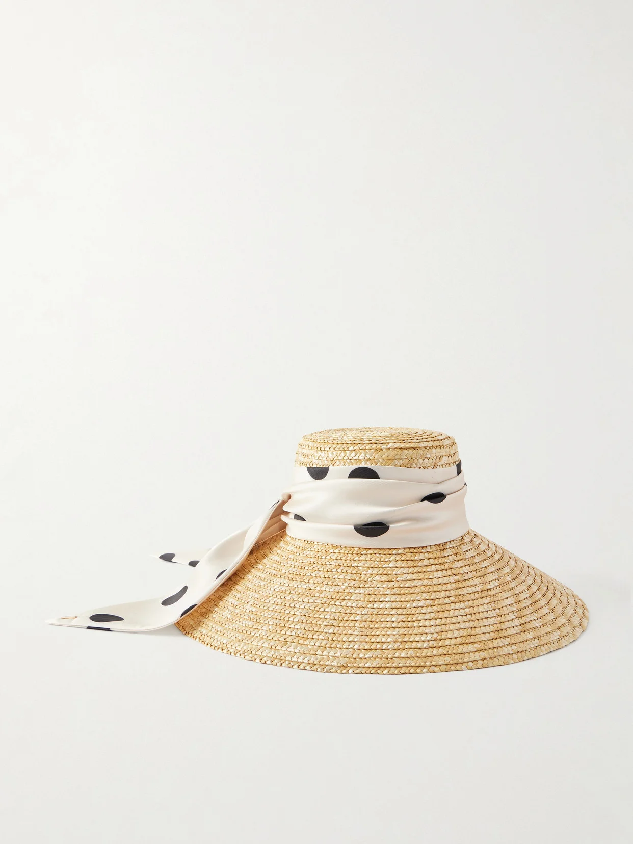 Mirabel Satin-trimmed Straw Sunhat - 1
