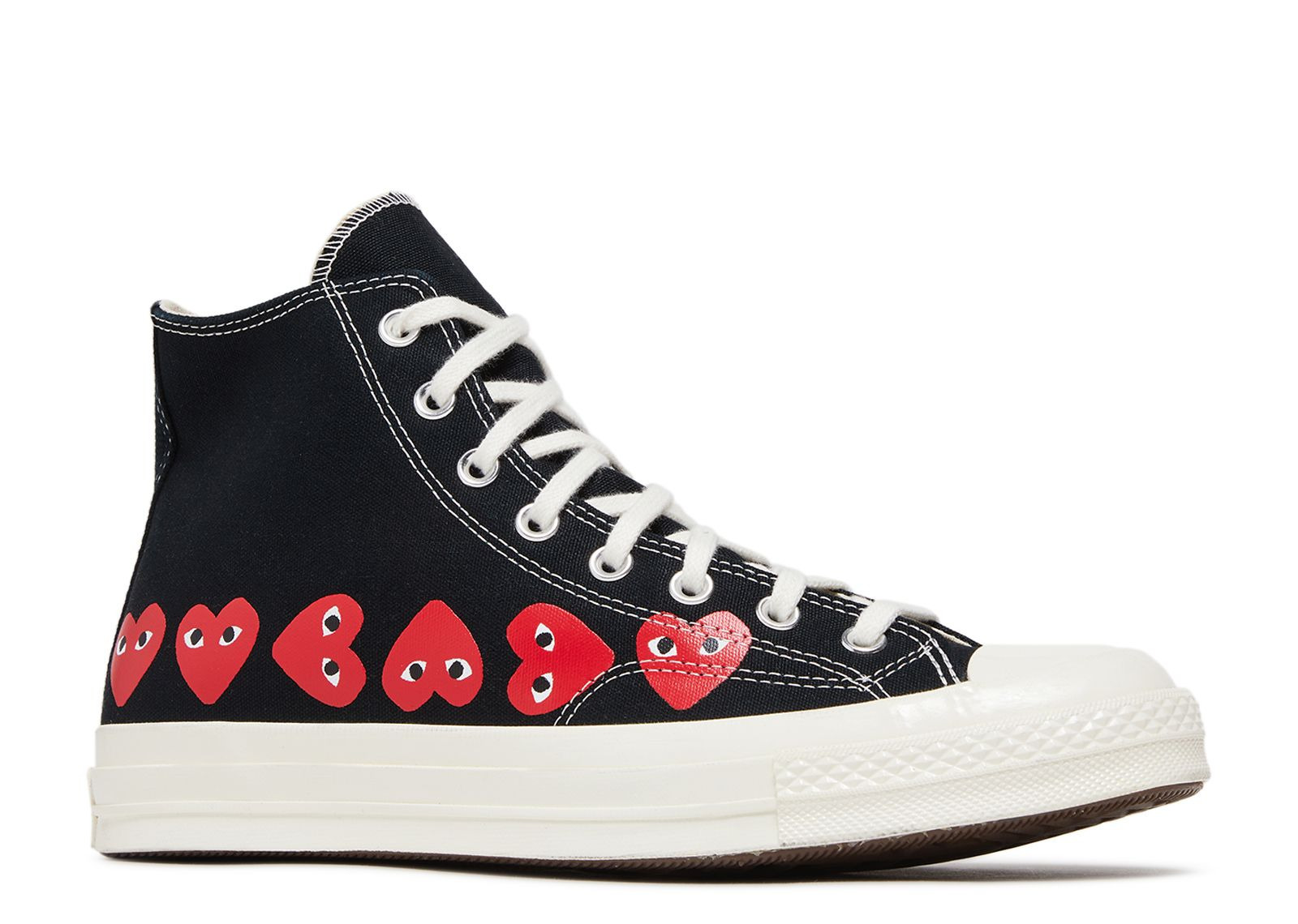 COMME DES GARÇONS PLAY X CHUCK 70 HIGH 'MULTI HEART - BLACK' - 2