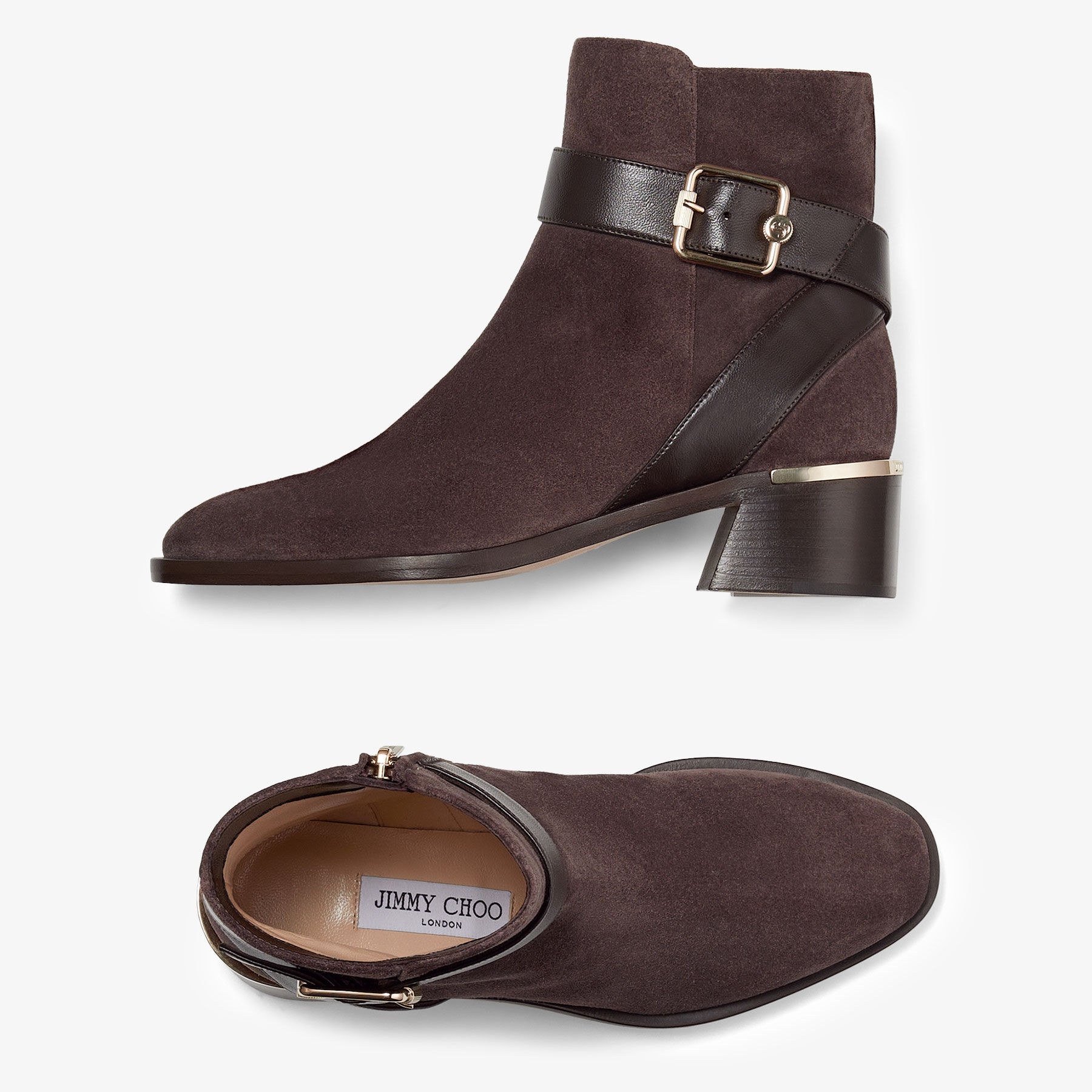 Clarice 45
Coffee Suede and Leather Ankle Boots - 6