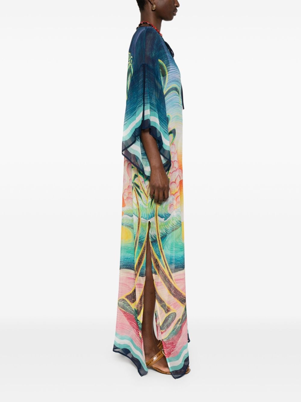silk chiffon maxi dress - 3
