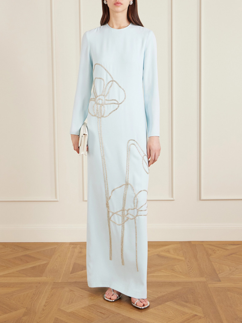 COSTARELLOS Zarie Crystal-embellished Crepe Gown outlook