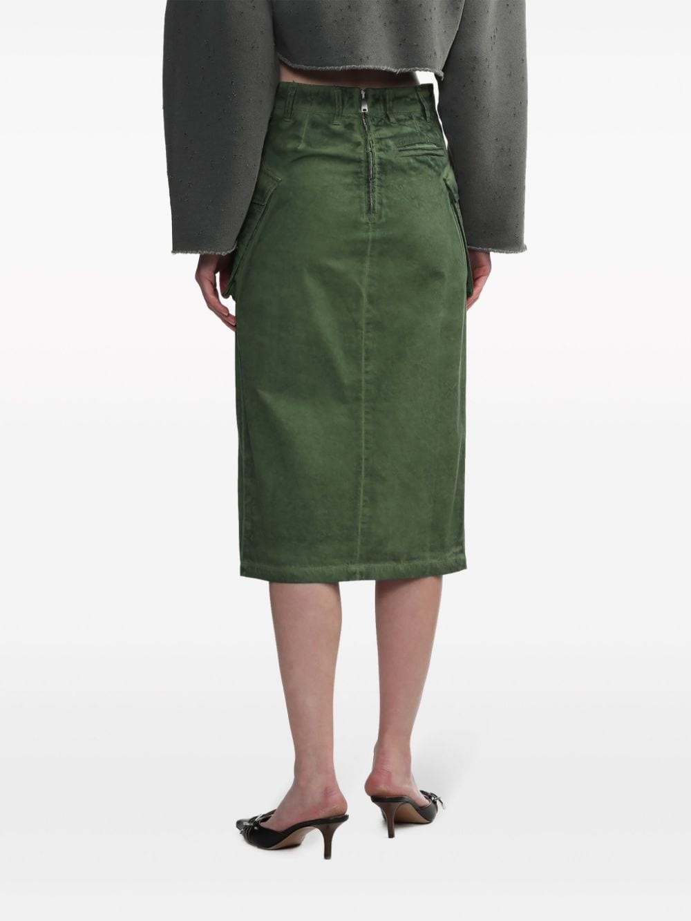 cargo-pocket midi skirt - 4