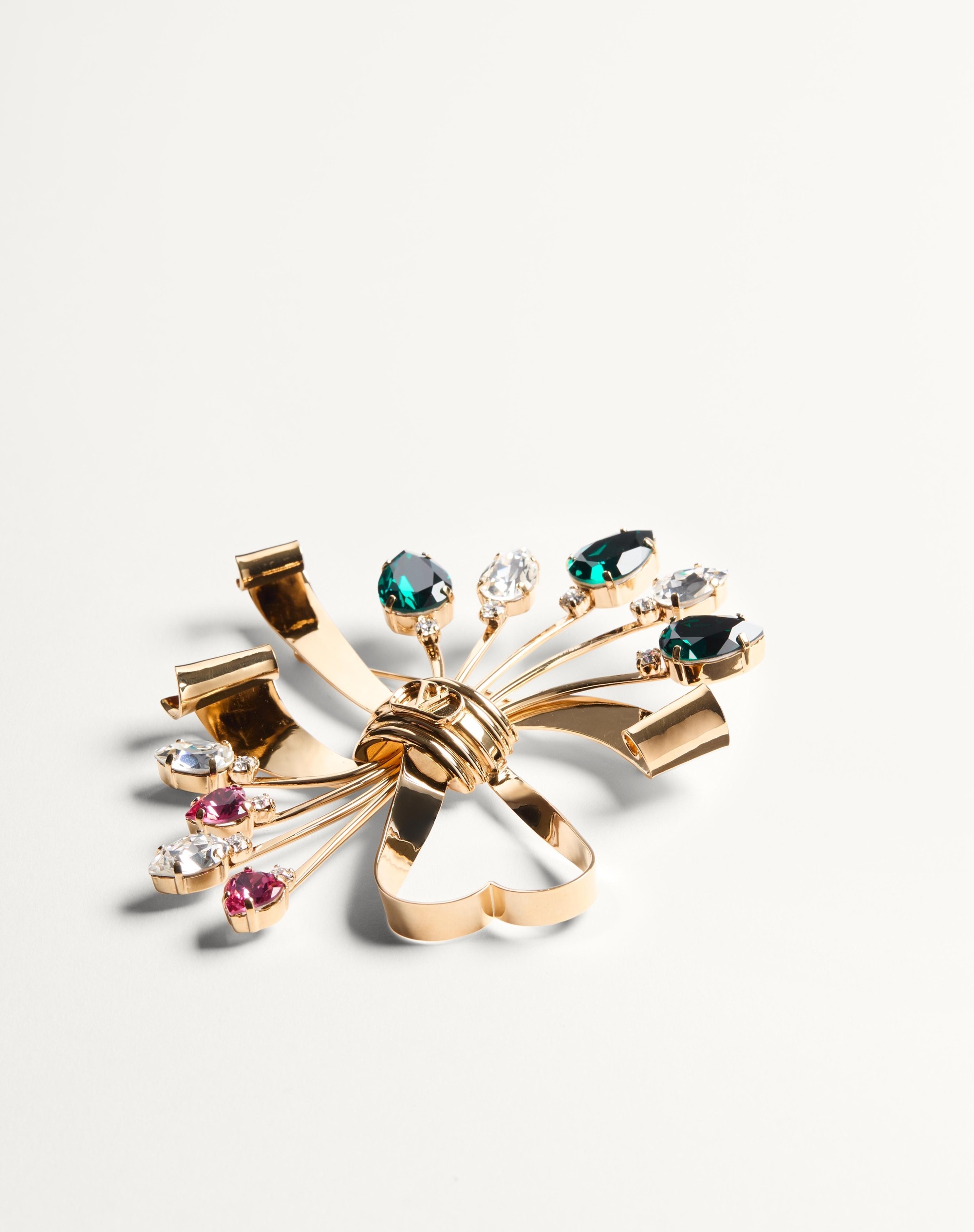 PAPIER FLORAL BROOCH IN METAL AND SWAROVSKI CRYSTALS ® - 4