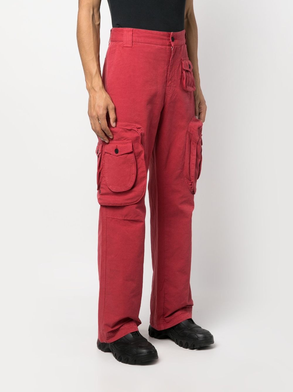 logo-patch cargo trousers - 3