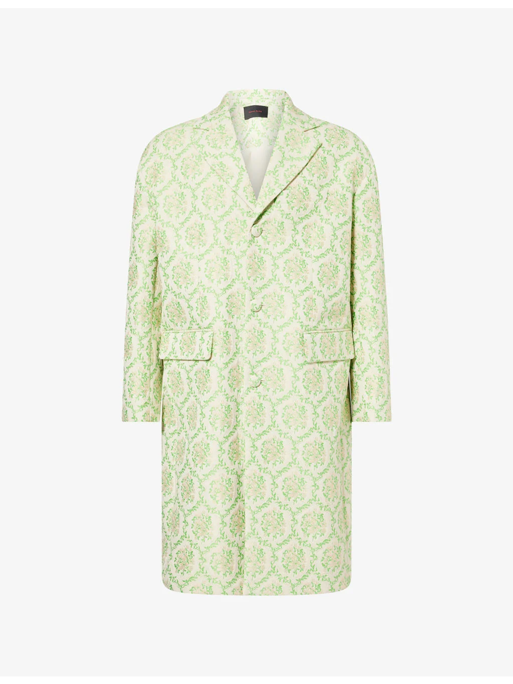 Boxy Duster Jacquard Cotton-Blend Coat - 1