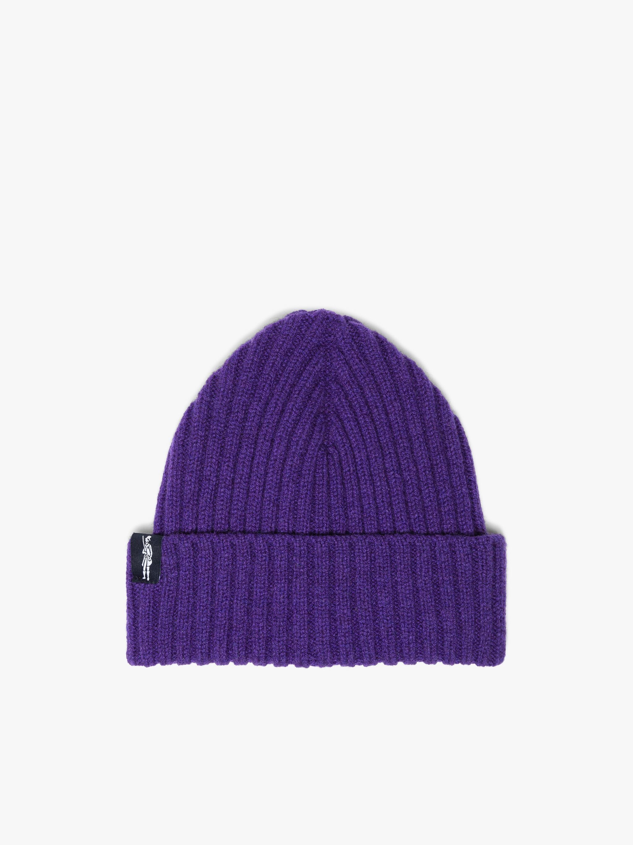 BILLIE PURPLE WOOL BENIE HAT - 1