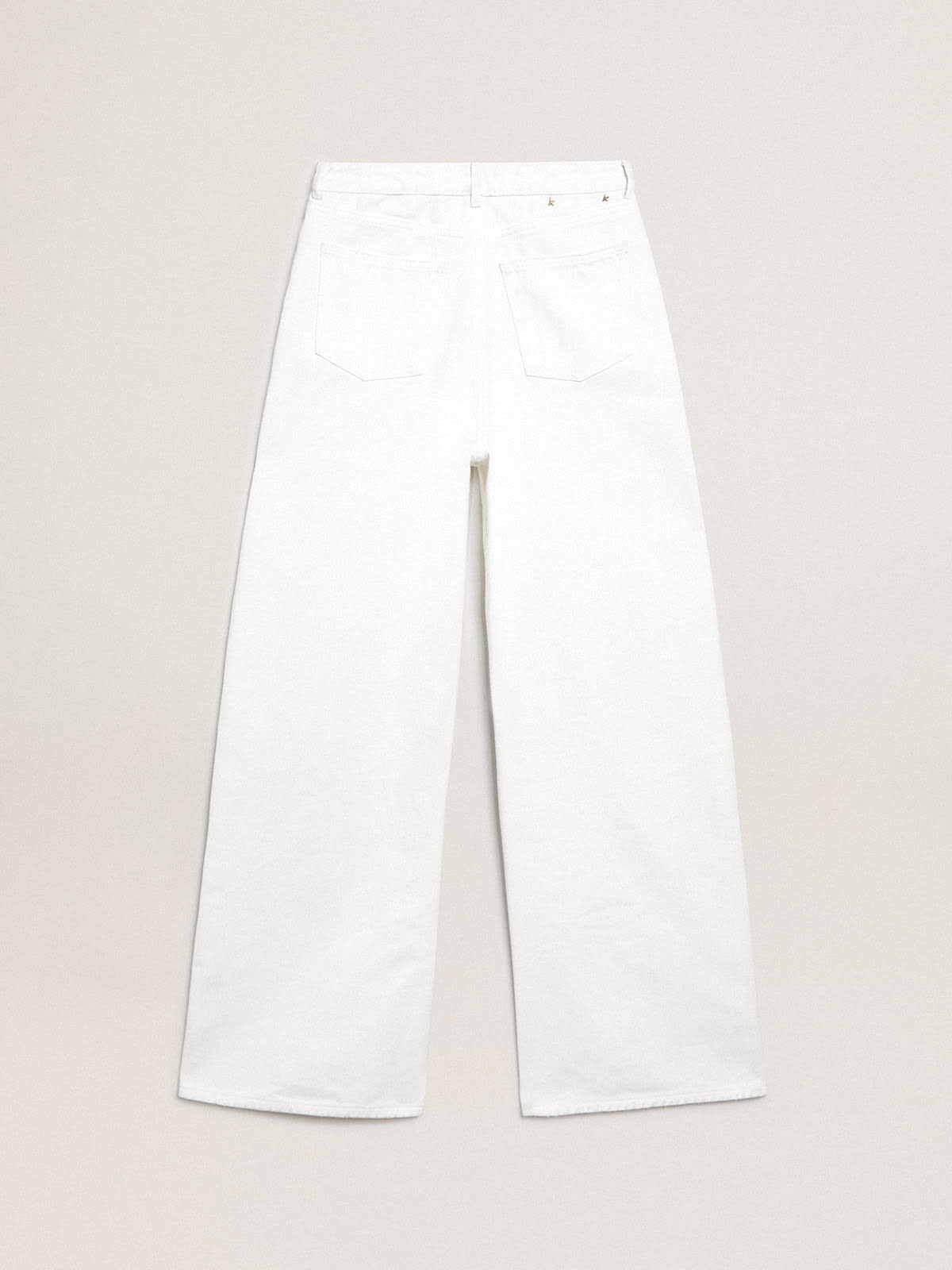 Wide-leg jeans in white bull denim - 6
