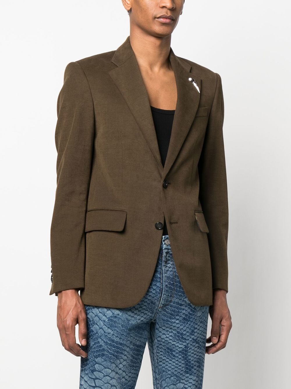 single-breasted wool blazer - 3