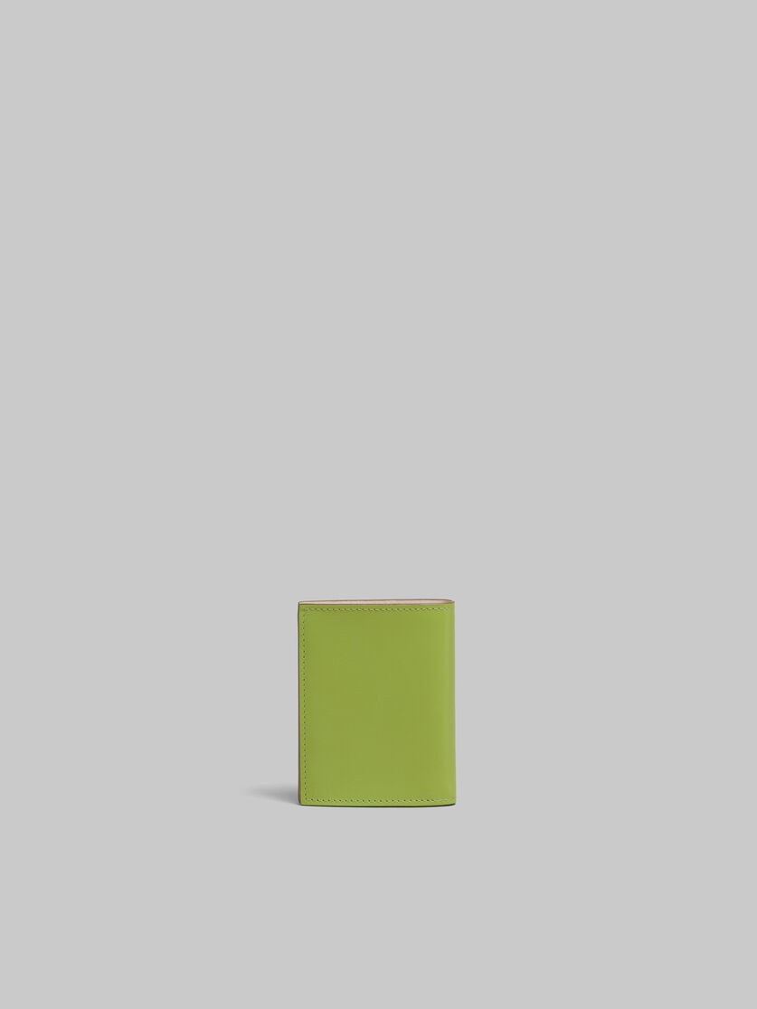 GREEN LEATHER BIFOLD WALLET WITH RAISED MARNI LOGO - 3