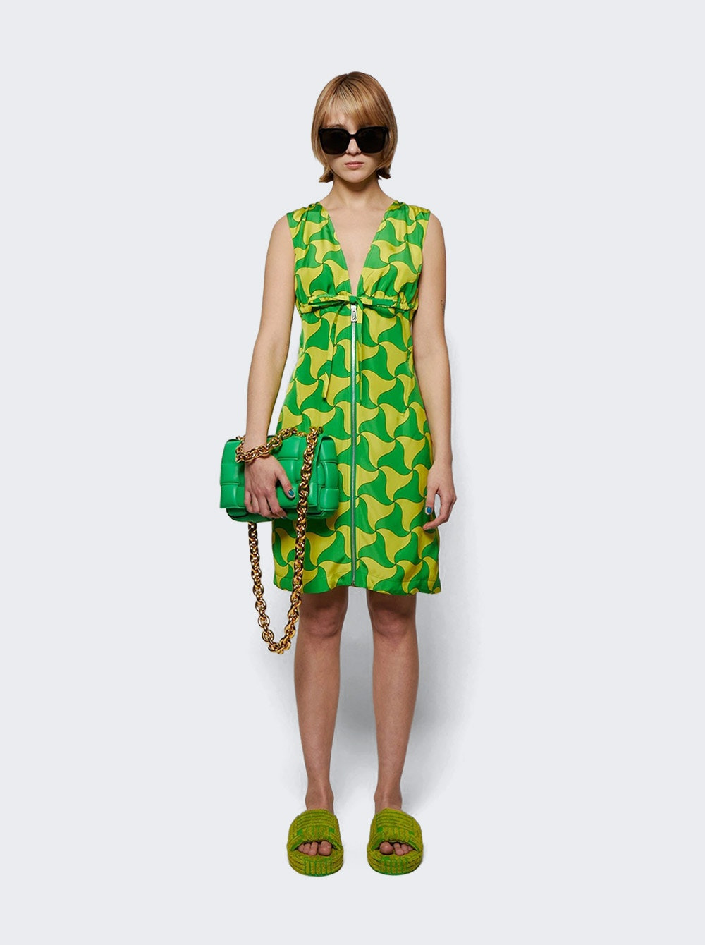 Wavy Triangle Print Dress Parakeet And Kiwi - 2