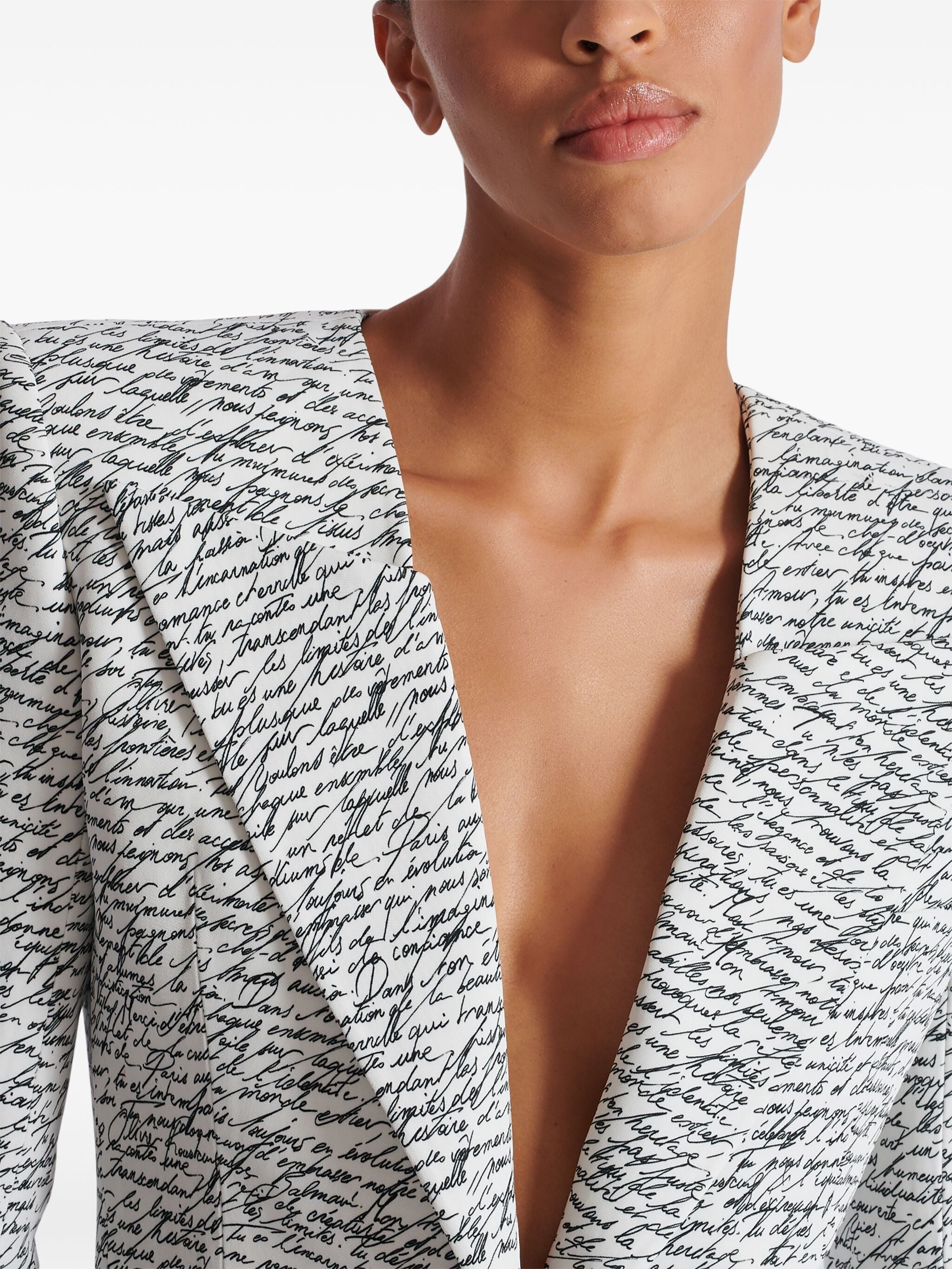 Balmain Women 1 Btn Love Letter Print Tailored Jacket - 3