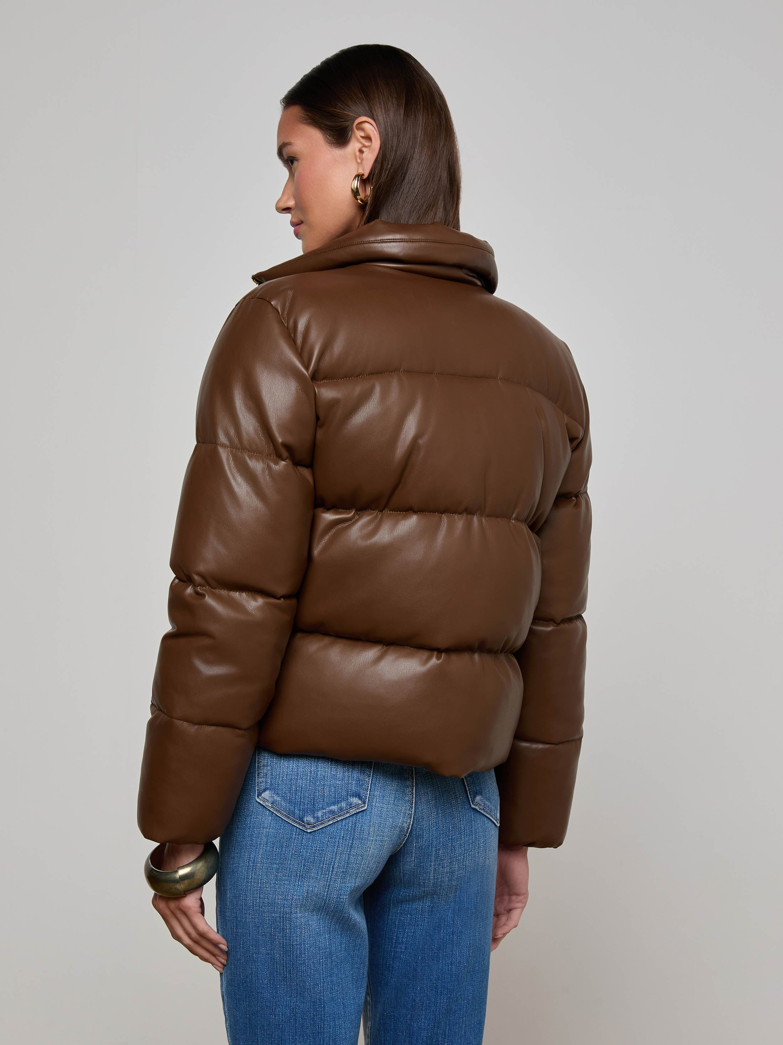 Larsen Vegan Leather Puffer Jacket - 5