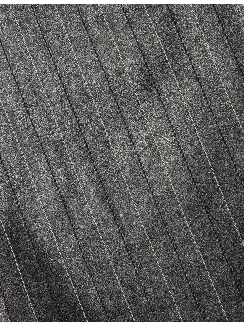 Kick Detail Stitching Leather Midi Skirt - 6