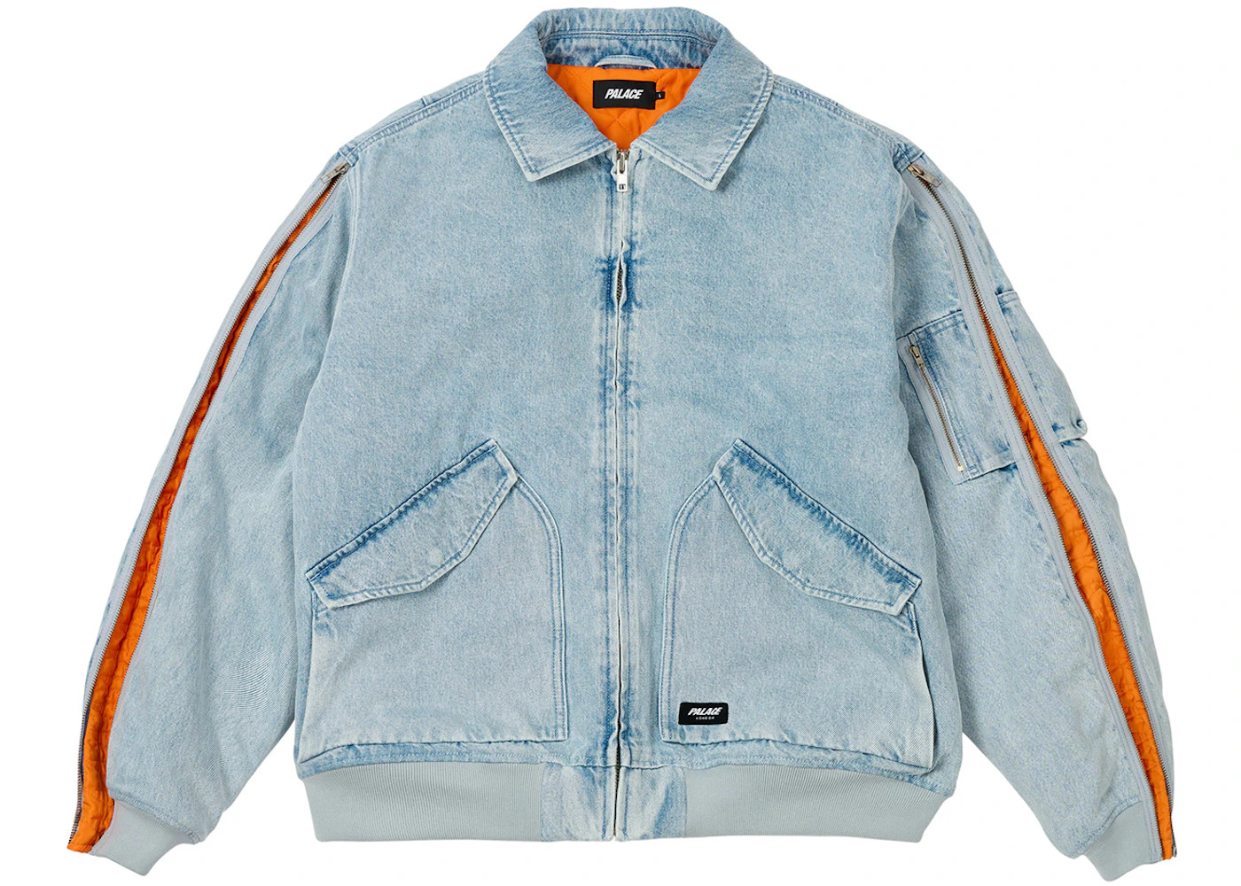 Palace Zipped MA-1 Bomber Jacket Stone Wash - 1