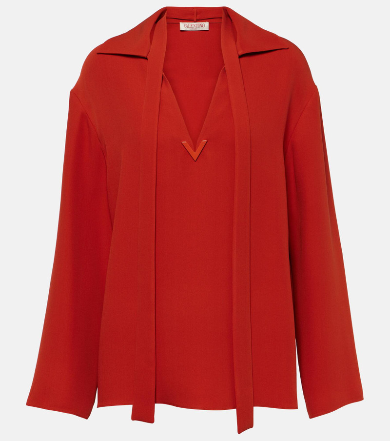 Tie-neck silk blouse - 1
