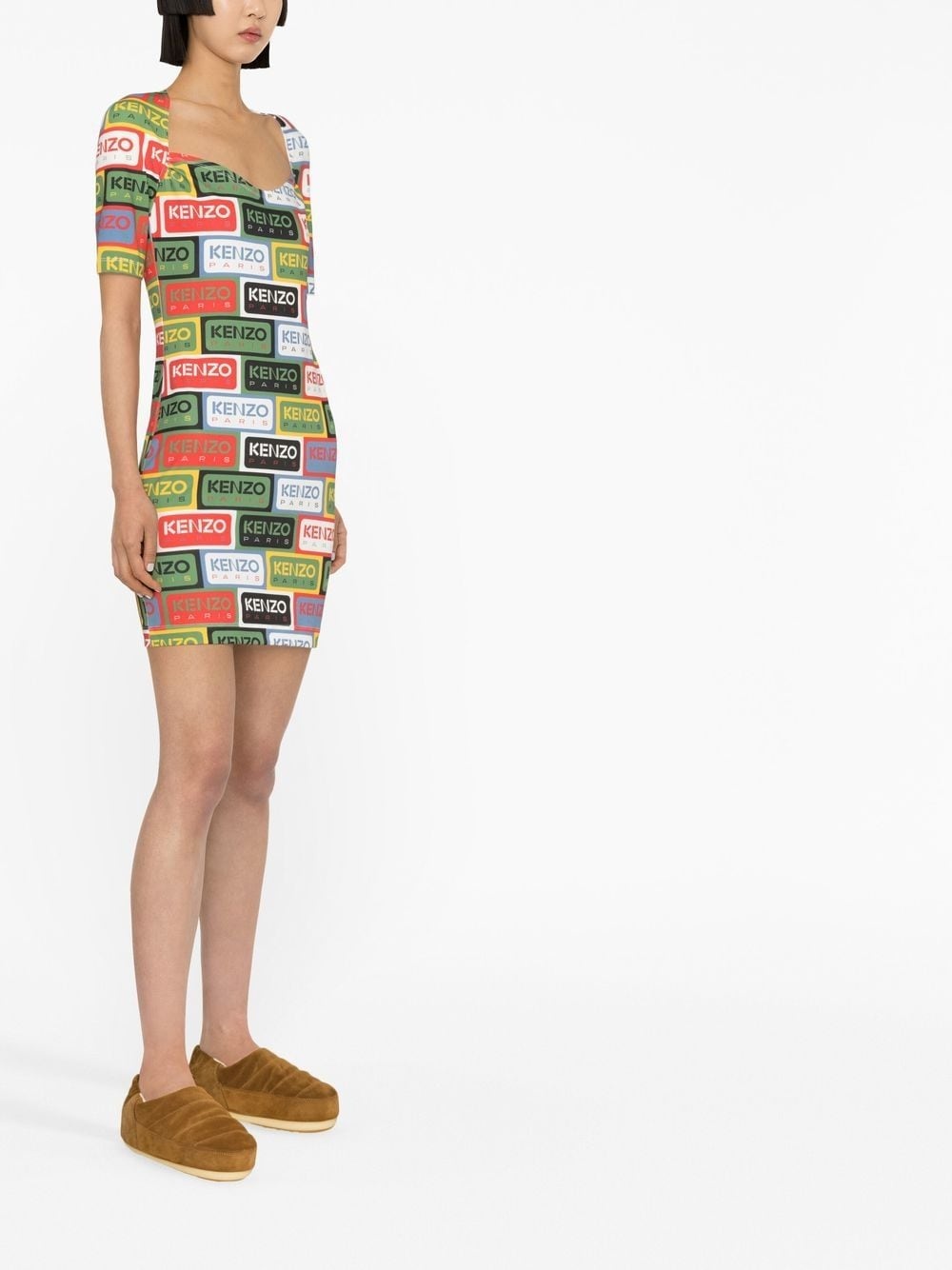 logo-print minidress - 3