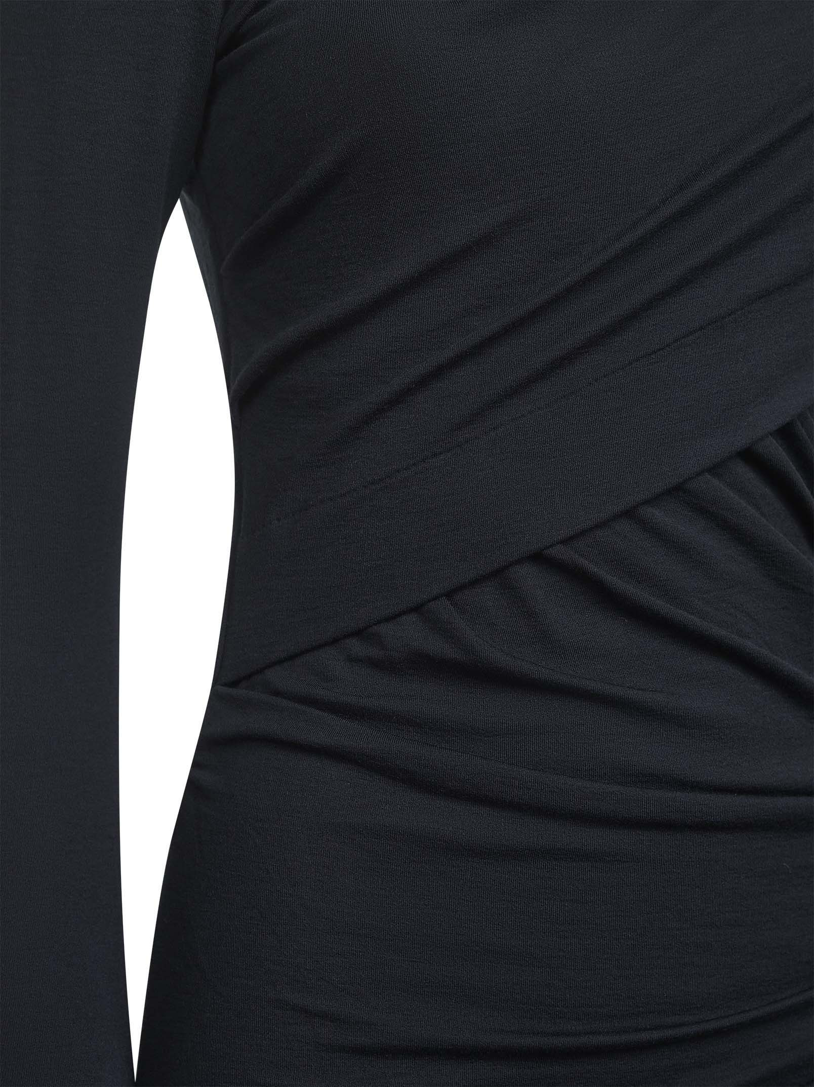 Black draped jersey Denise minidress - 3