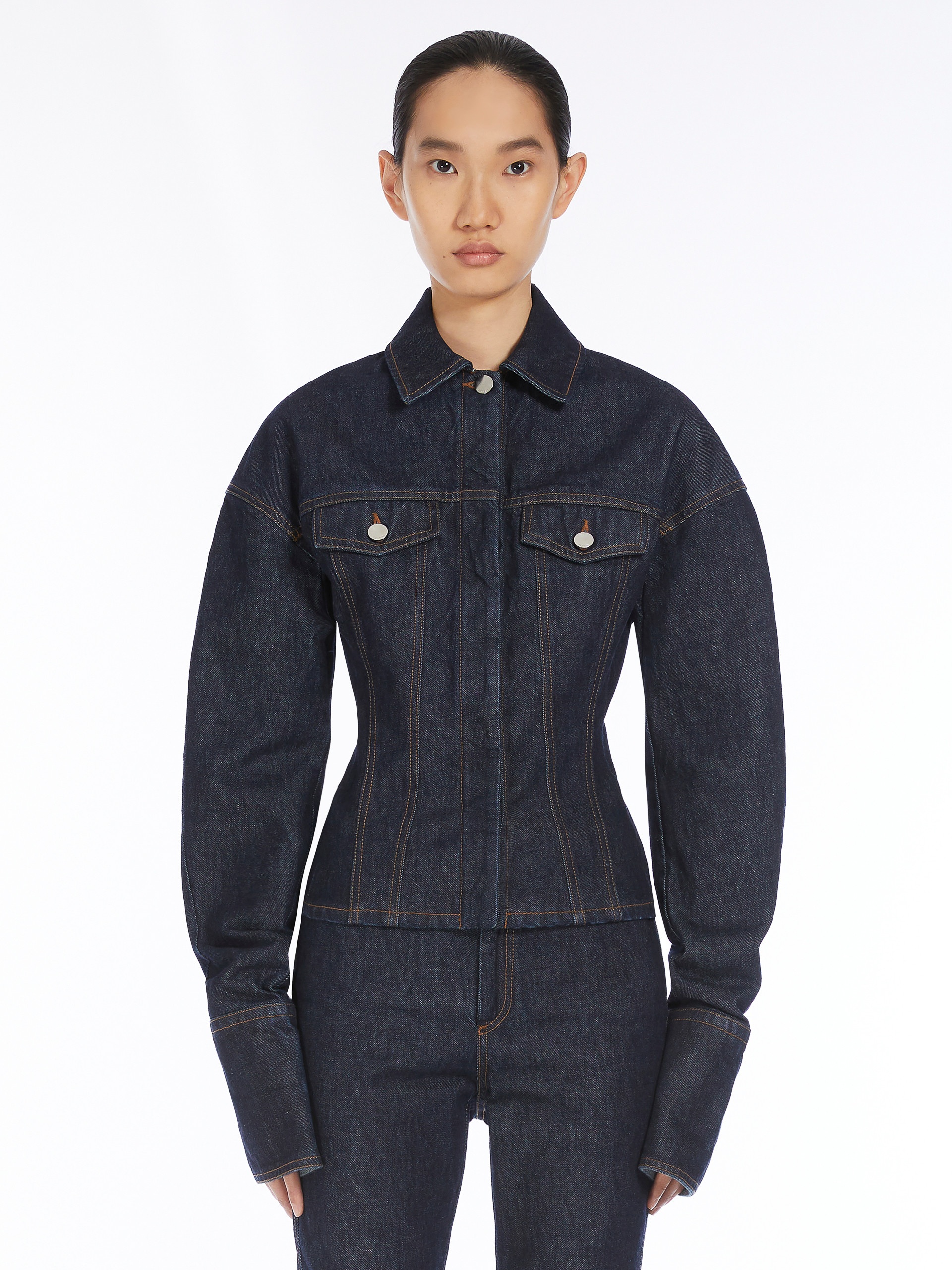 GANGE Denim fitted-waist jacket - RUNWAY - 3