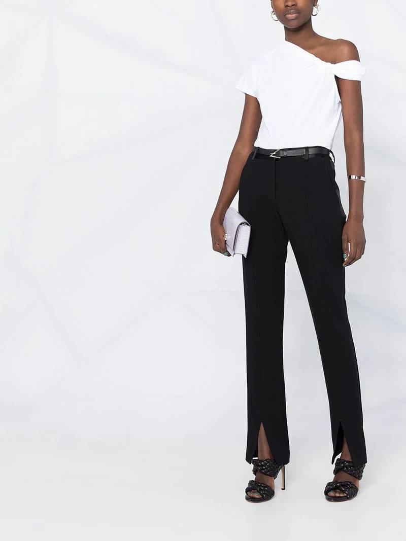 Alexander McQueen 비대칭 매듭 탑 outlook