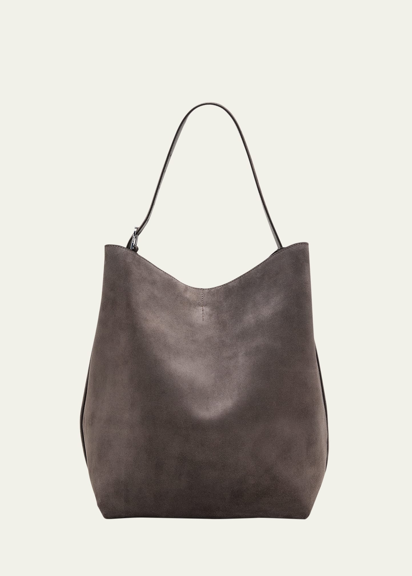 Large Belted Suede Tote Bag - 1