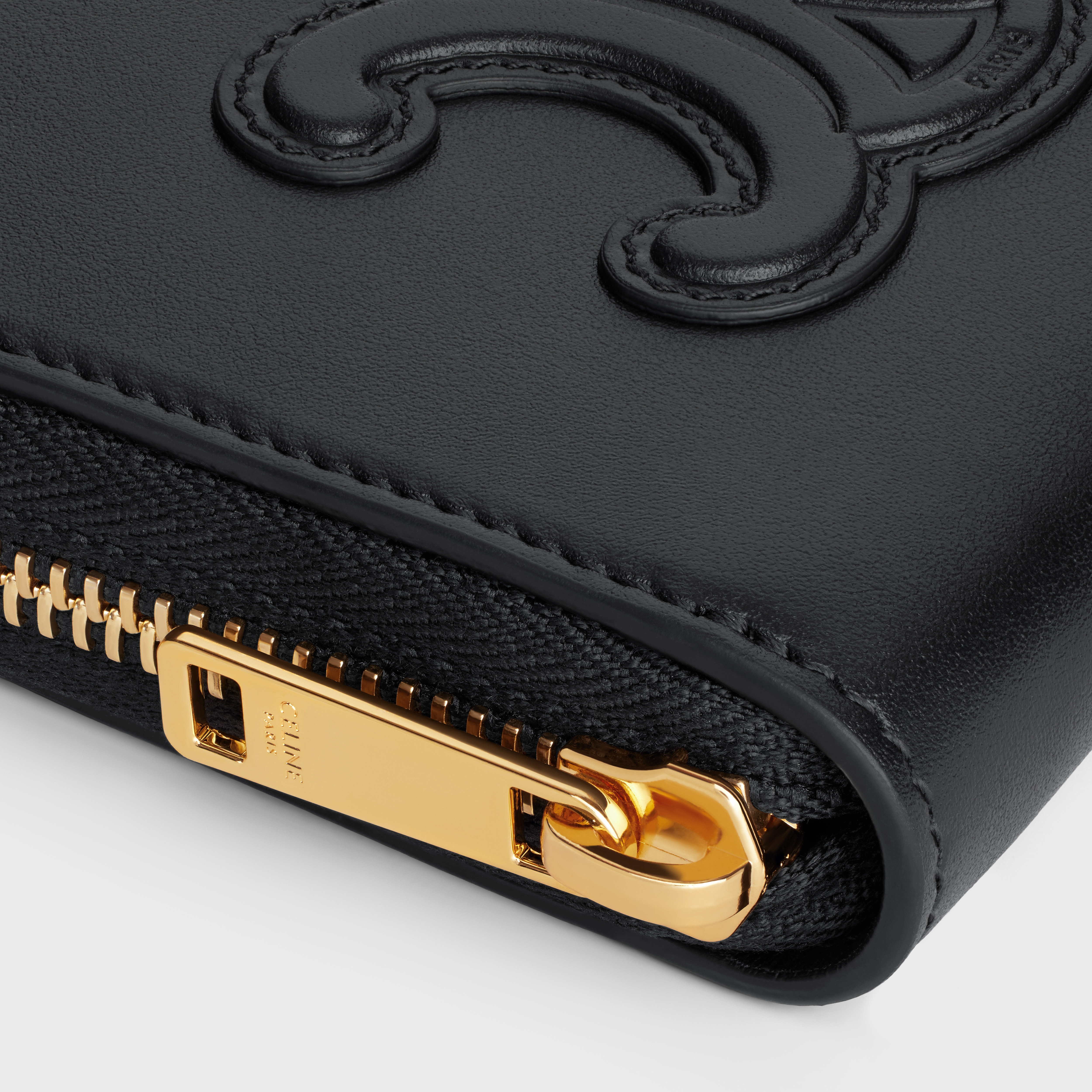 COMPACT ZIPPED WALLET CUIR TRIOMPHE IN SMOOTH CALFSKIN - 5