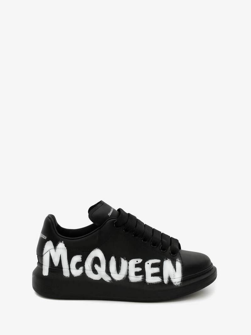 온라인 독점 - Mcqueen Graffiti 검은 색 / 흰색의 대형 운동 - 1