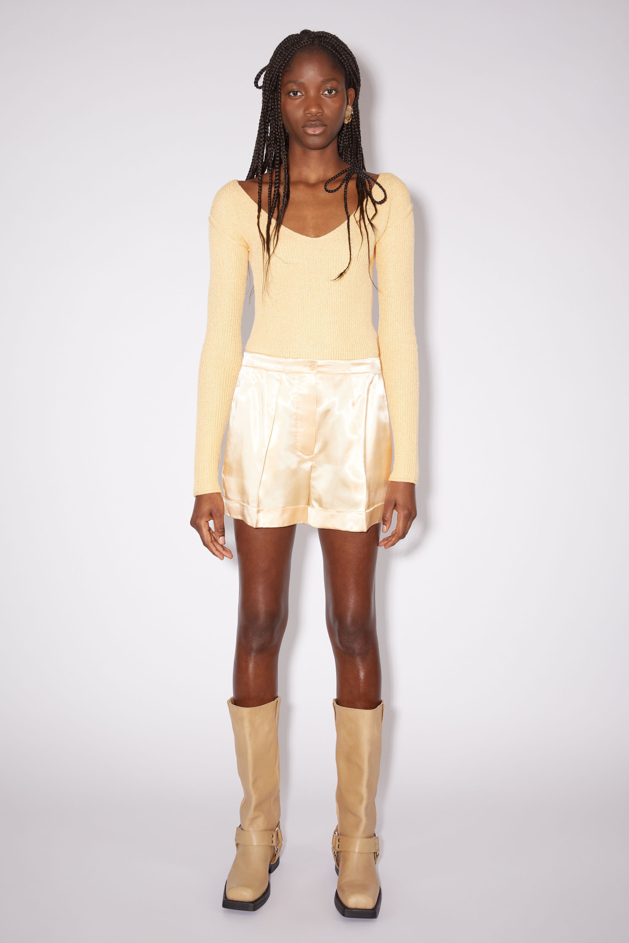 Satin shorts - Apricot orange - 2