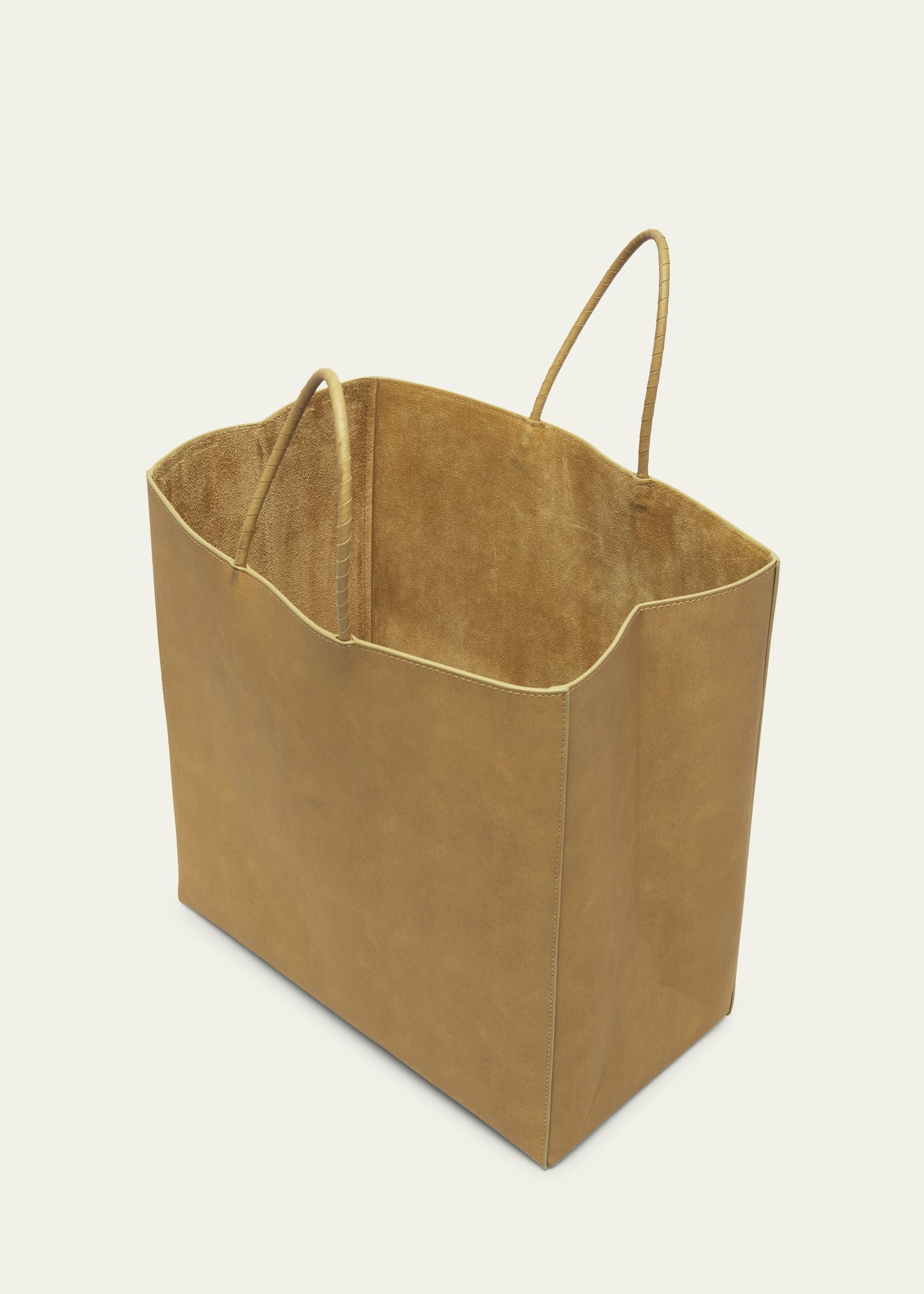 Medium Raw Paper Leather Top-Handle Bag - 4