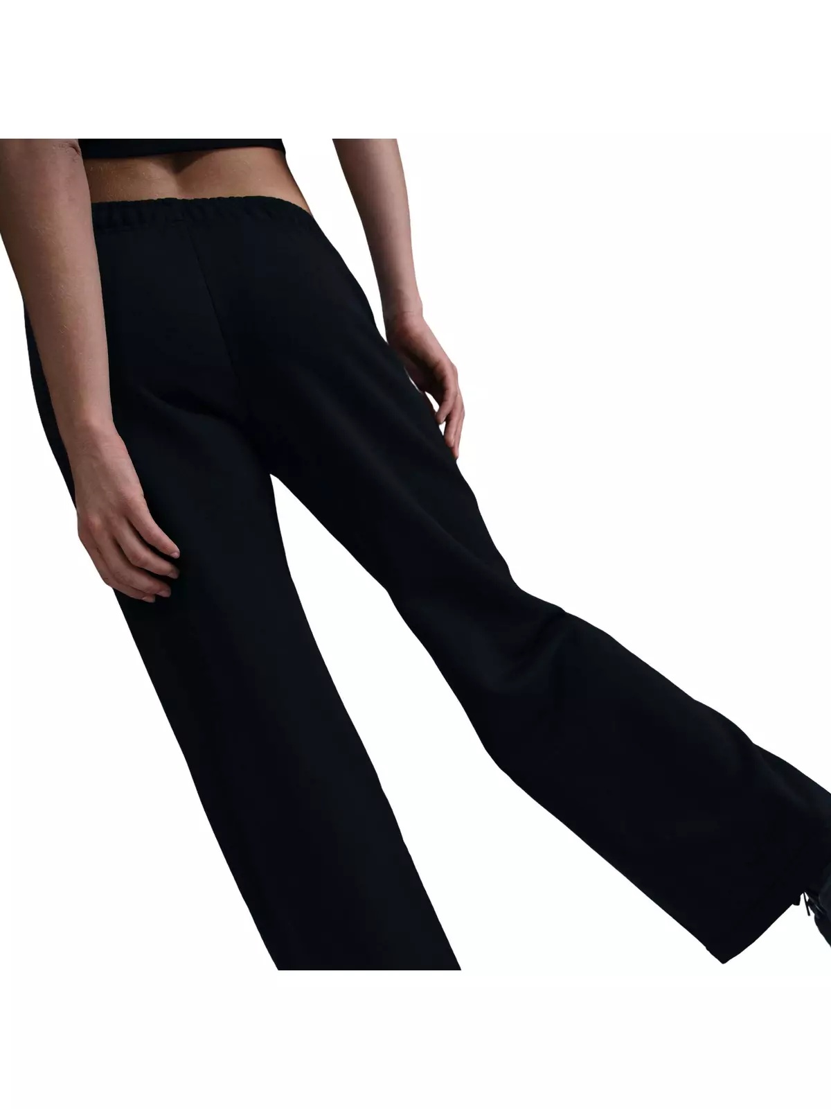 Women's Sportswear Club Fleece Mid-Rise Wide-Leg Graphic Sweatpants - Black - 2