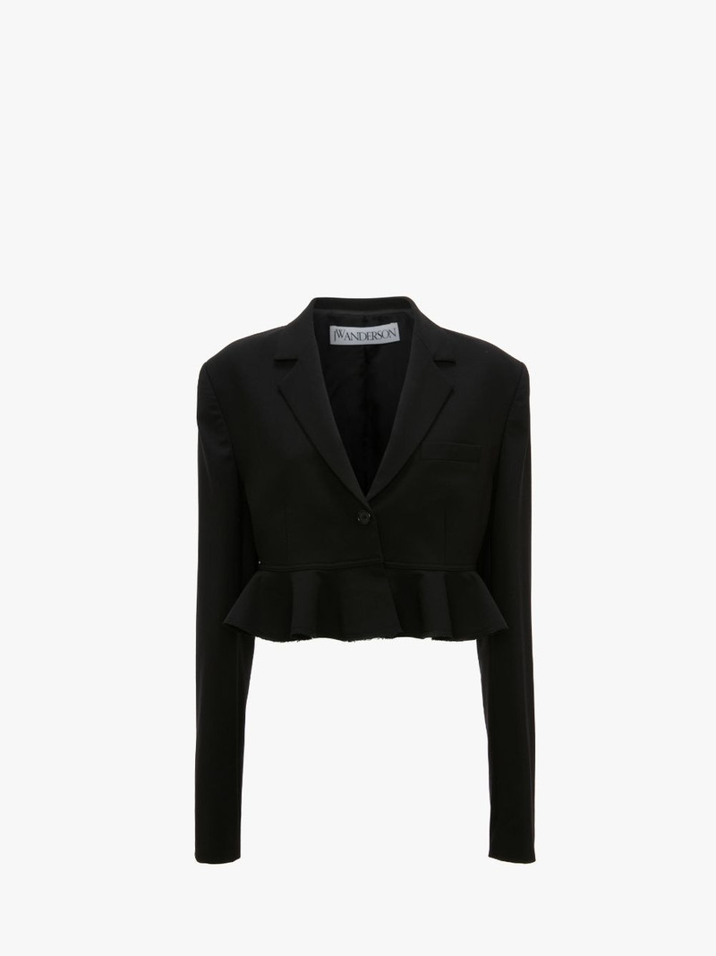 CROPPED RUFFLED HEM JACKET 1