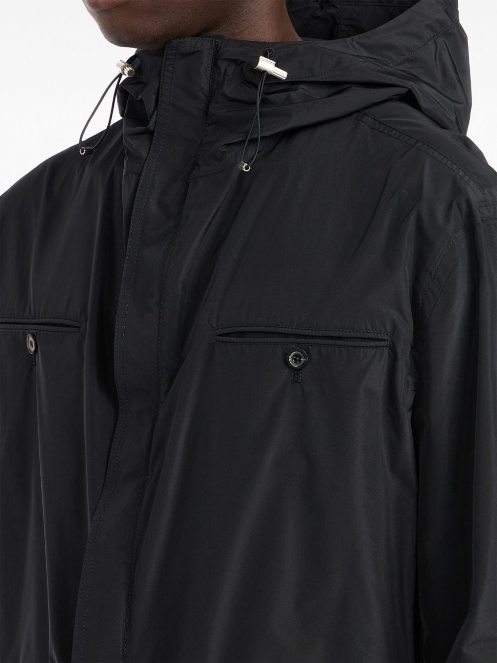drawstring-hem hooded jacket - 5