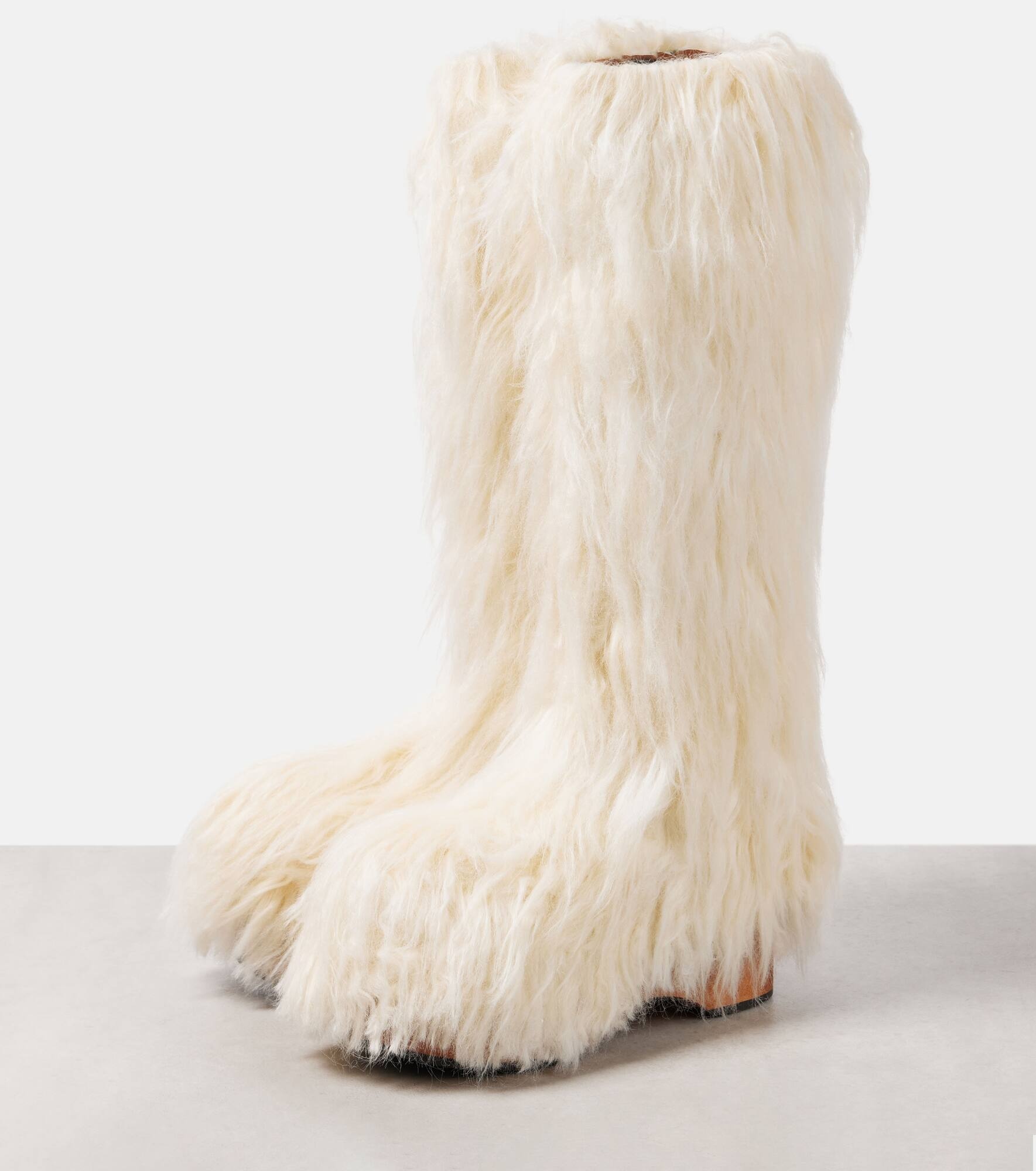 Faux fur knee-high boots - 4