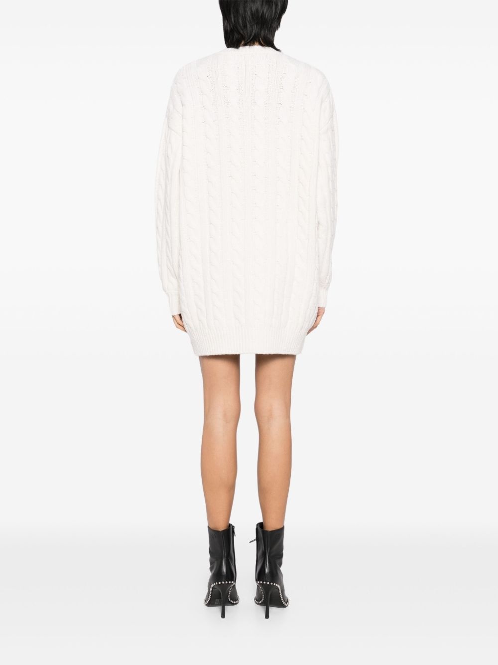 bead-hotfix cable-knit dress - 4