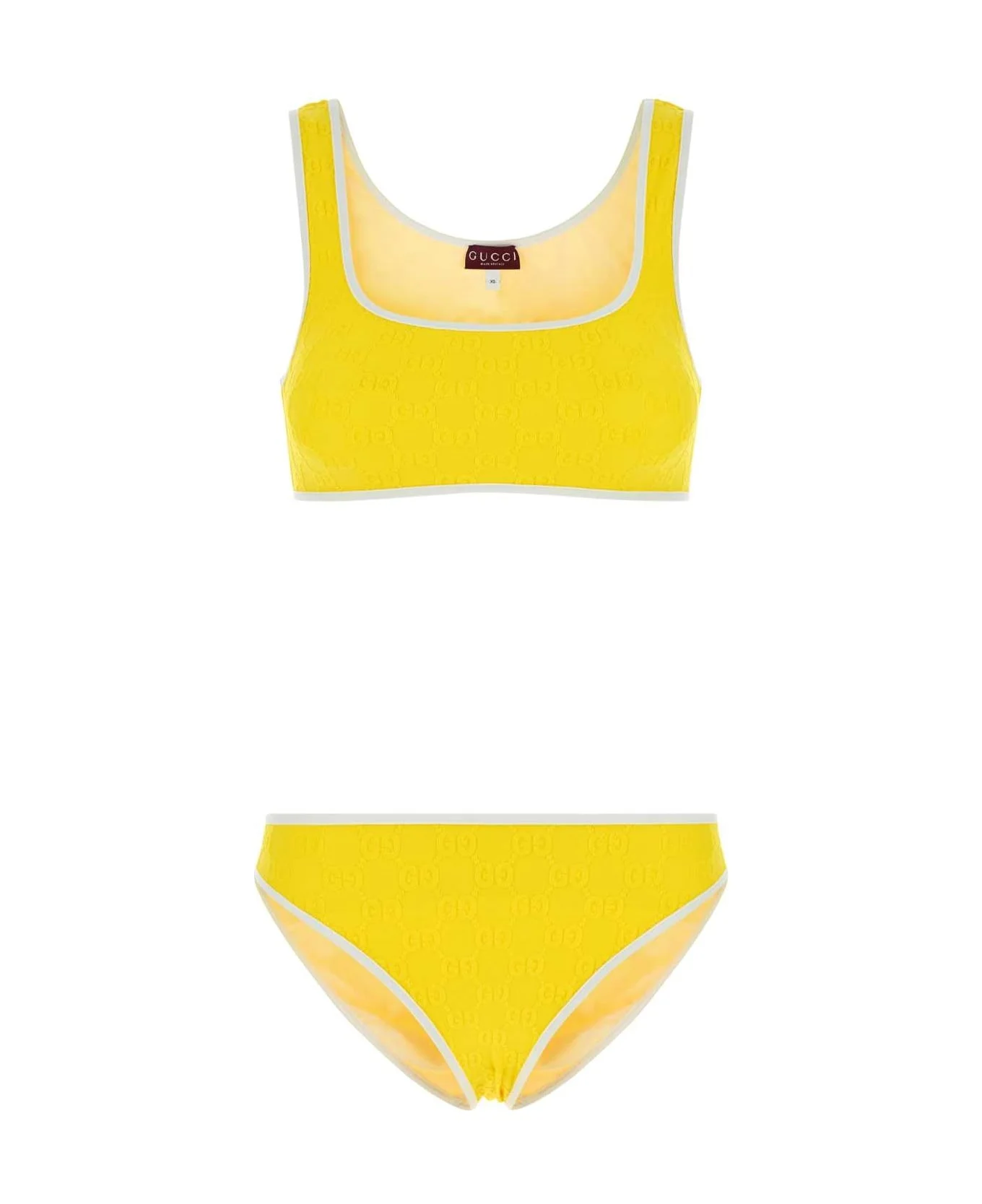 Yellow Stretch Nylon Bikini - 1