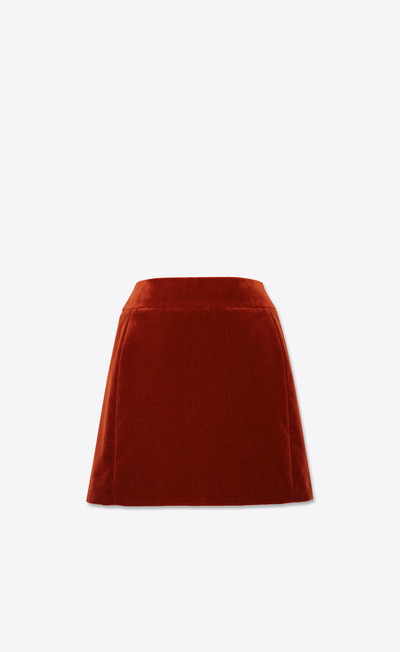 SAINT LAURENT buttoned mini skirt in velvet outlook