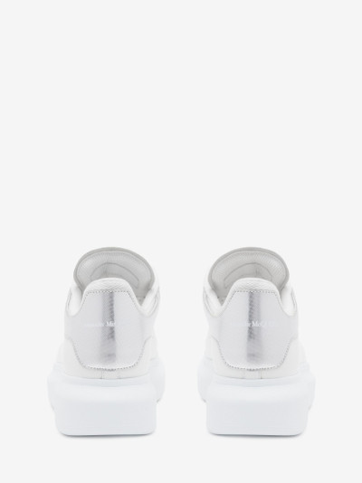 Alexander McQueen Women's Oversized Sneaker in White/silver outlook