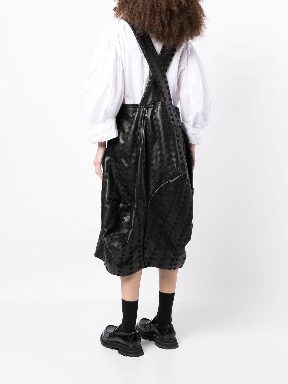 faux-leather pinafore skirt - 4