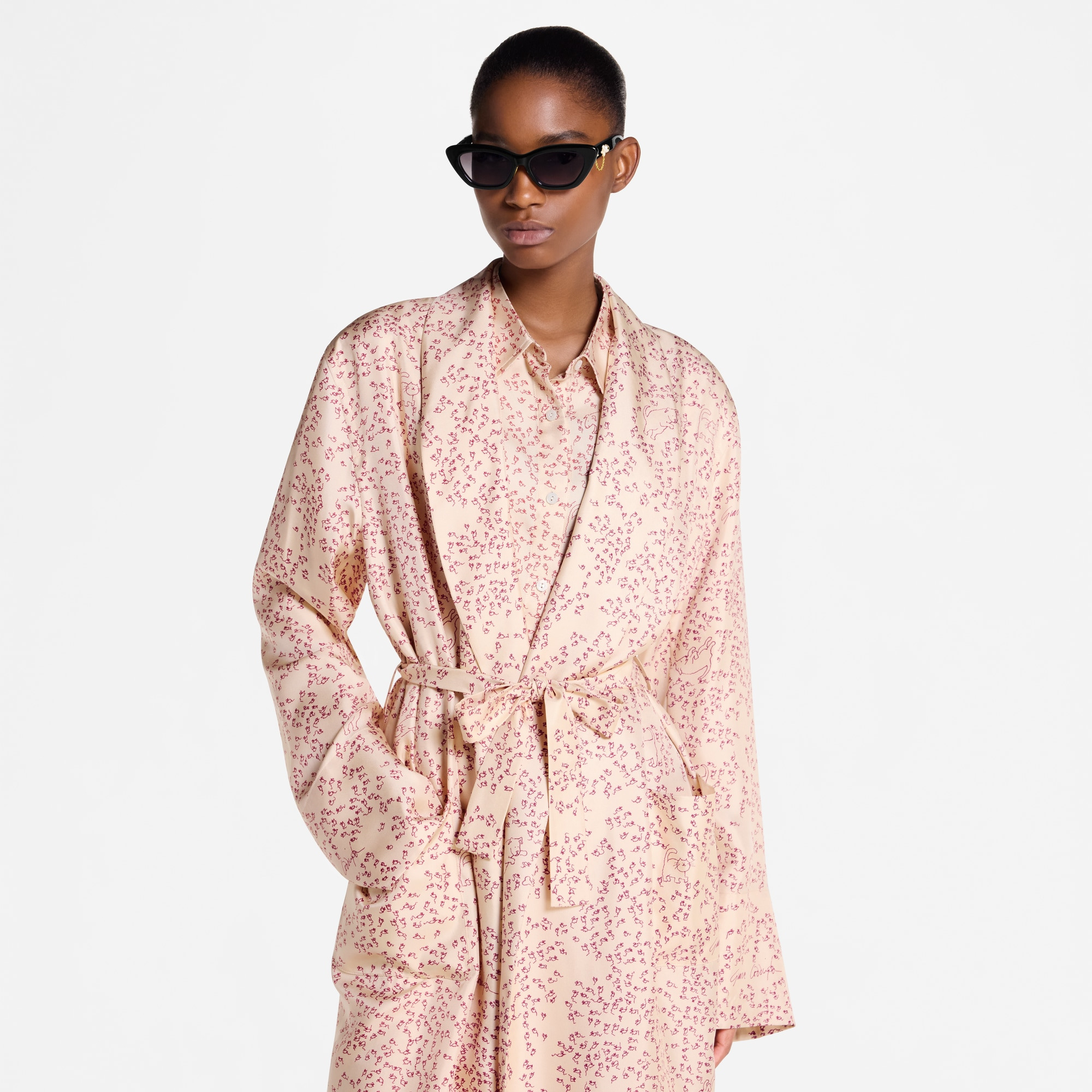Cat-and-Mouse Print Robe - 4