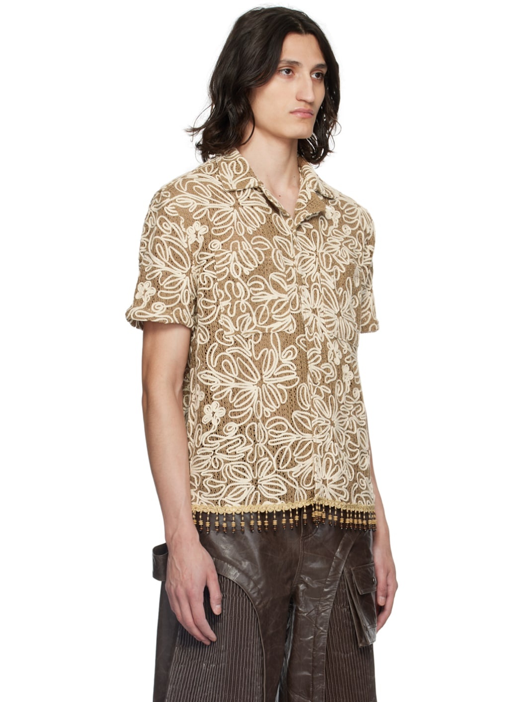 Beige Flower Shirt - 2