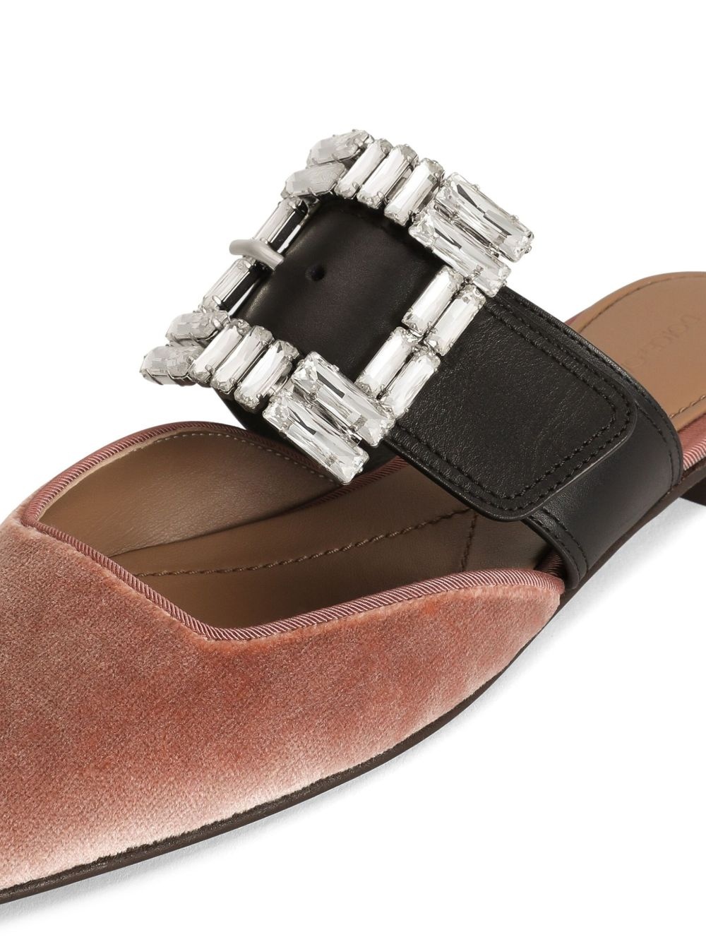 crystal-buckle slippers - 4