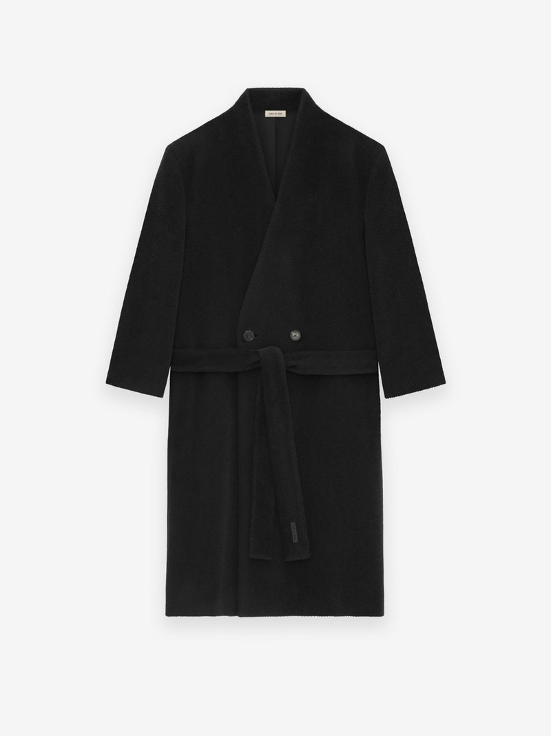 Alpaca Herringbone Lapelless Coat 3