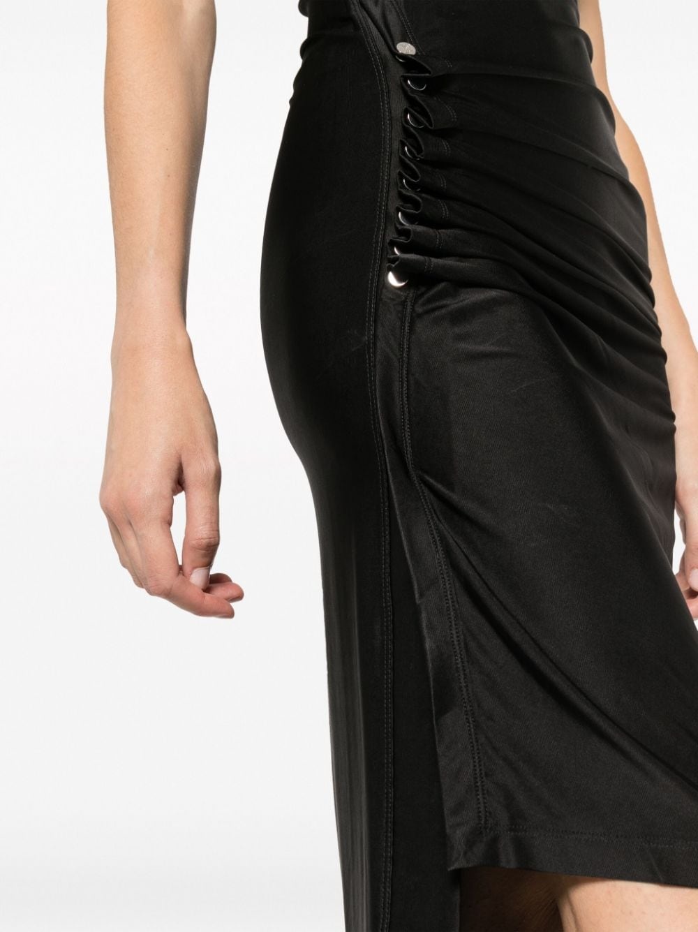 asymmetric draped midi dress - 5