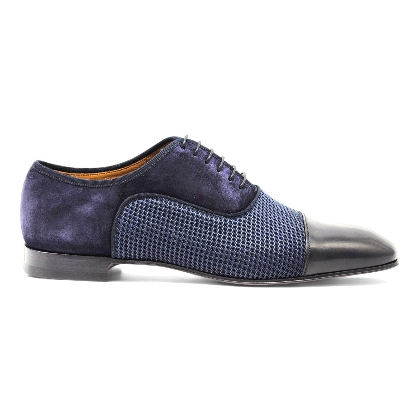 Christian Louboutin Greggo Leather and Suede Oxford Shoes in Blue EU 43 US 10 - 3