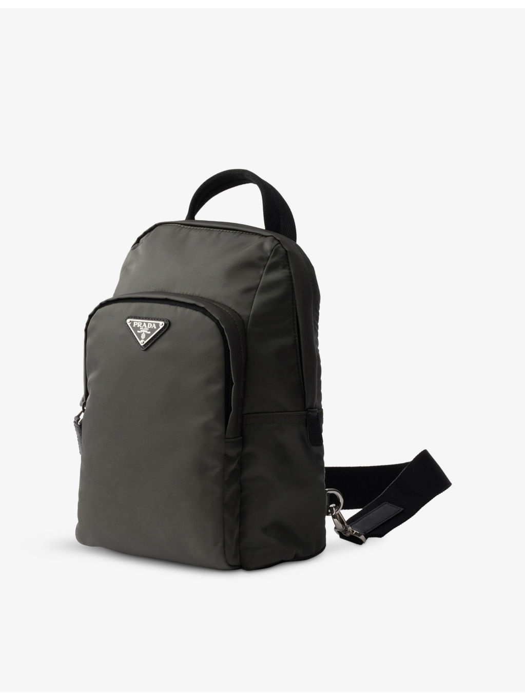 Logo-Plaque Re-Nylon and Saffiano-Leather Backpack - 2
