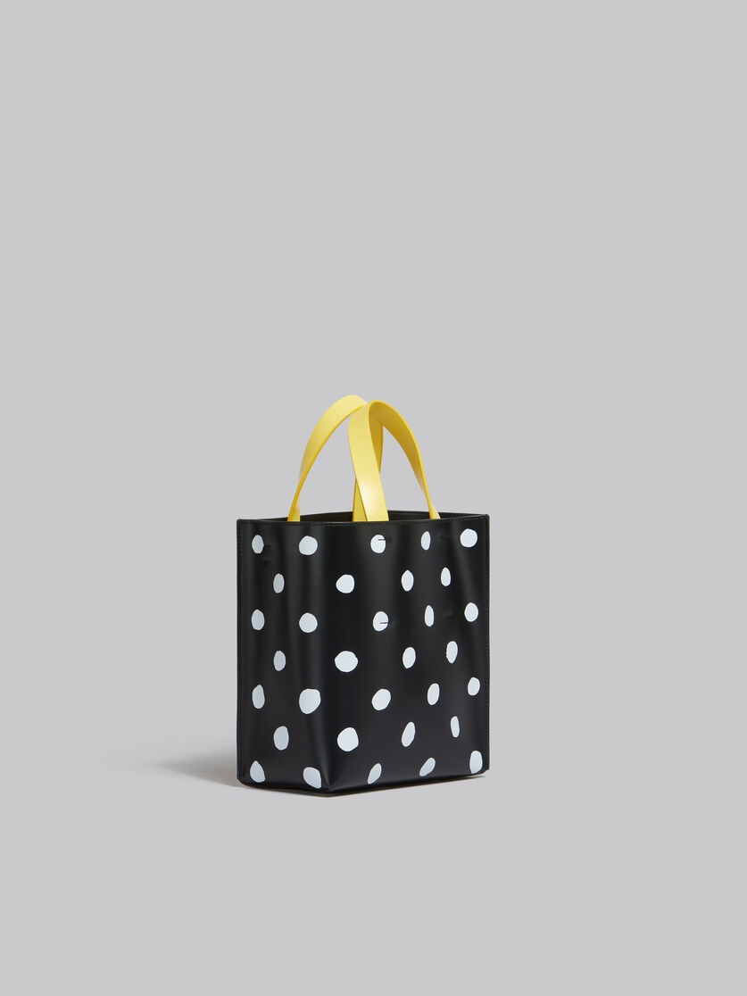 BLACK AND WHITE POLKA-DOT LEATHER MUSEO MINI BAG - 6