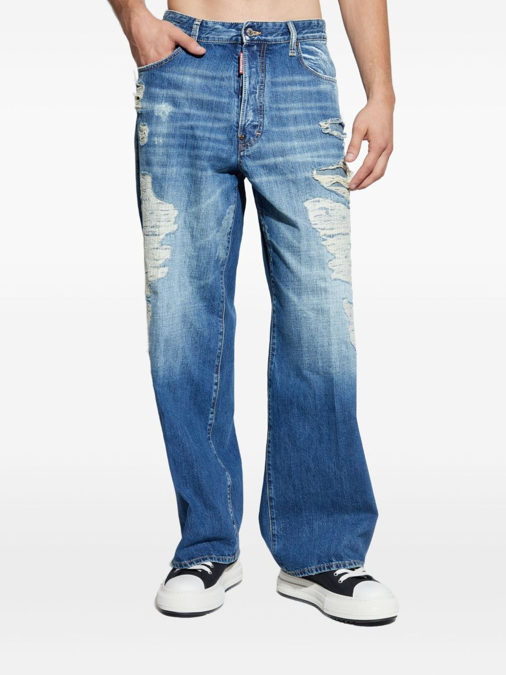 distressed-finish jeans - 3