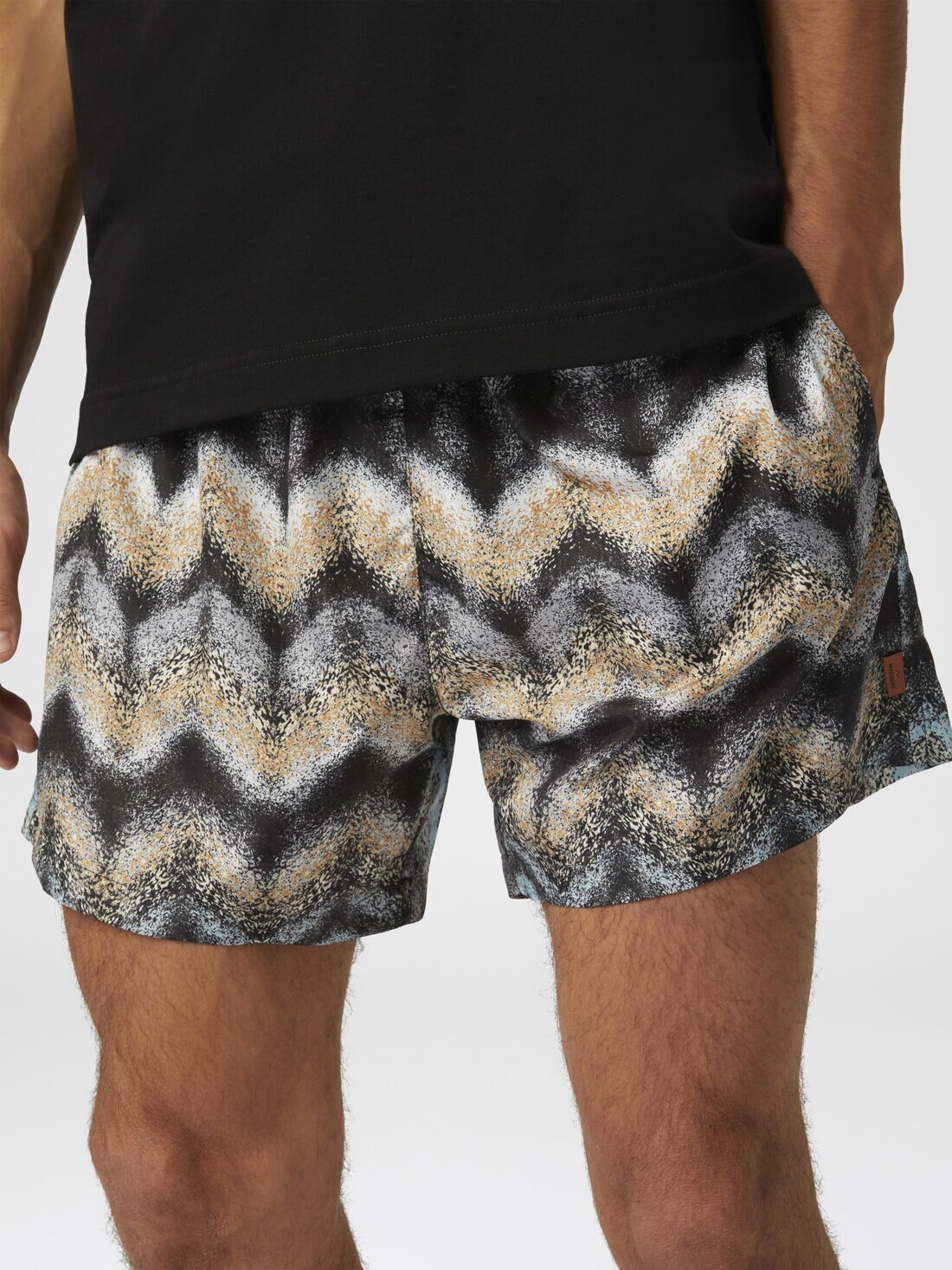 Airbrush-effect zig zag print swim shorts - 5